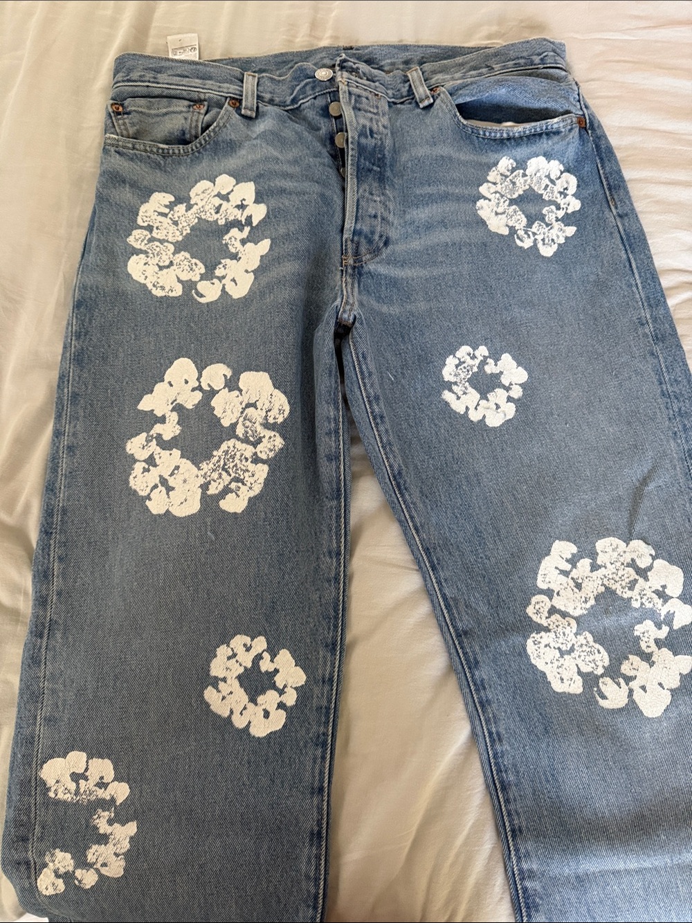 Blue Floral Print Women's Jeans